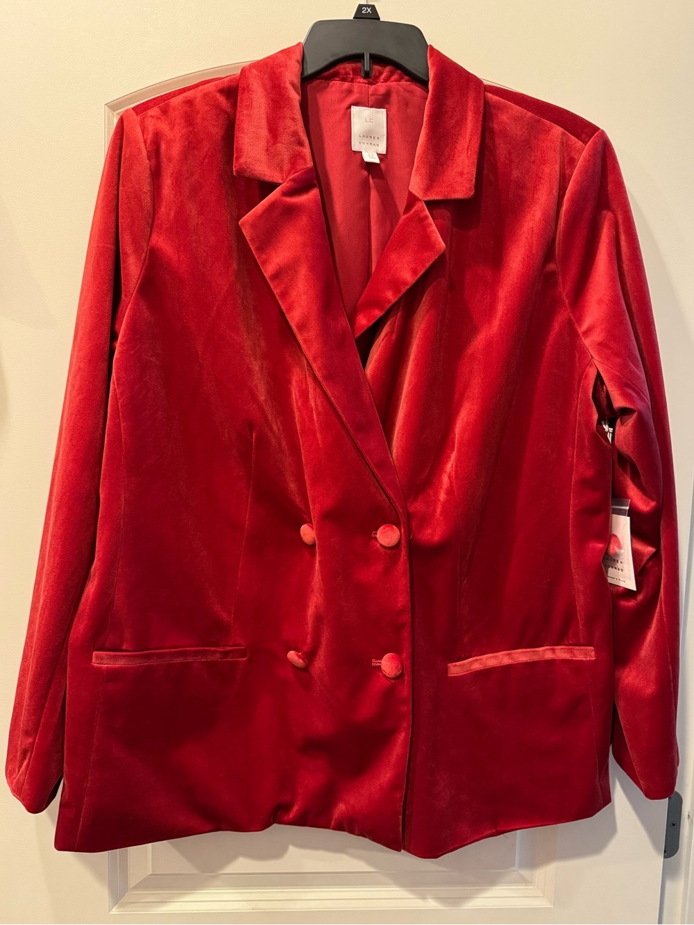 Lauren Conrad - Velvet Red Double-Breasted Blazer Jacket - NWT